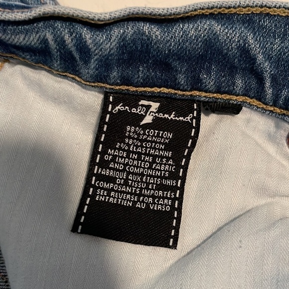 7 For All Mankind Edie High Waist Crop Straight Jeans with Frayed Seams Size 10 - Picture 10 of 13